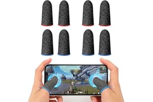 Janerowee Lot de 8 Mobile Game Finger Sleeves, Gants de Jeu Haute Sensibilité pour Le Pouce et Les Doigts, Anti-Transpiration Respirant, pour Tous Les Jeux et appareils Mobiles
