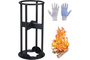 BOSYTRO Holzspalter Kindling Cracker,Ø16.5cm Brennholzspalter, Anzündholzspalter Gusseisen Holzspalter mit einem Paar Handschuhe,Manueller Holzspalter für Campingplatz & Zuhause(kreuzförmig)