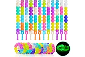 TOANWOD 24PCS Pop Party Bag Fillers for Kids - Fidget Bracelets Pack Glow in The Dark - Poppet Sensory Party Favors Classroom Prizes Gifts - Birthday Box Stocking Stuffers for Boys Girls