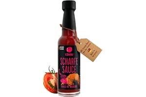 ‎TOMAMI Tomami Scharfe Sauce Chili+Mango 90ml - Feurige Schärfe mit Umami-Geschmack - Vegan & Glutenfrei - Ideal für den Grill - Zu Fleisch, Fisch & Gemüse