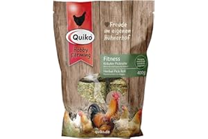 Quiko Fitness Rouleau à Pic aux Herbes 400g - Hühner Beschäftigung - Rouleau de picage coloré avec Un mélange d'herbes savoureuses et de friandises