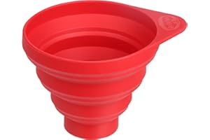 Dr. Oetker Lejek silikonowy Flexxibel, duży otwór do łatwego napełniania, składany lejek do oszczędzającego miejsce przechowywania, (kolor: czerwony), ilość: 1 sztuka