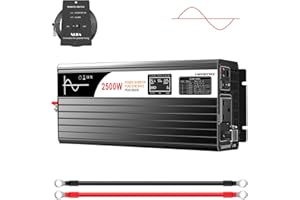 Xijia 2500W (Peak 5000W) Pure Sine Wave Solar Power DC 12V Inverter AC 230V 50HZ Solar Converter For Home Use car (DC12V (Range 10V-15V) 2500W)