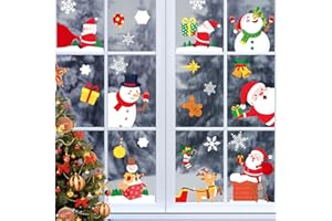 YITLA Christmas Decorations Sale Clearance,218 Pieces Christmas Window Stickers Double Side Pattern, Christmas Window Clings for Christmas Window Display