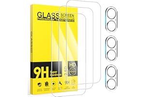 Niphabe 3 Piezas Protector Pantalla Para iPhone 17 con Protector Camara Para iPhone 17, 6,3 Pulgadas, Dureza 9H, HD Cristal Templado, Antiarañazos, Antihuellas, Sin Burbujas, Transparente