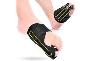 SYLONG Broken Big Toe Splint Brace, Big Toe Support for Arthritis, Fracture, Sprains, Injuries, with 2 Stainless Steel Plate - Left (Black)