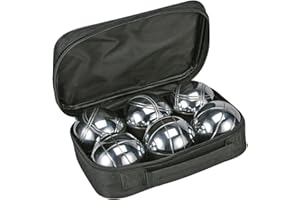 Unbekannt Set Boccia de 6 Boules de pétanque en métal de 720 g, mètre Ruban et Pochette