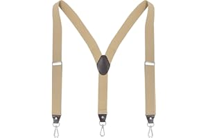 Ausukler Bretelle da uomo extra forti 3,5 cm di larghezza con ganci girevoli e cinghie elastiche Y-back per jeans