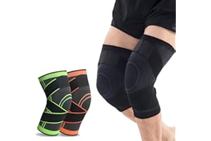Junboran Tutore Ginocchio Menisco Legamenti [2 pezzi], Ginocchiera Ortopedica di Assistenza Medica, Ginocchiere Sportiva per Corsa per Uomo e Donne, Fascia Ginocchio Compressione Sollievo dal Dolore