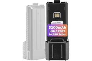 BAOFENG Batería BL-5RH Plus, 5200 mAh, puerto de carga tipo C, compatible con la serie UV-5RM, radio K5PLUS de dos vías