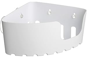TATAY Mensola Bagno Senza Foratura Angolare | Incluse Ventose | Supporta 2 kg | Polipropilene Resistente all’Umidità | Misura Angolare | 20 x 20 x 11 cm – Modello Standard – Bianco