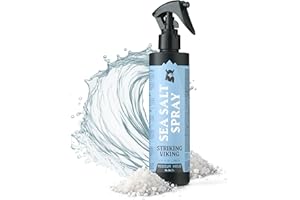 Striking Viking Spray sale marino per uomini – media tenuta – 200 ml (6,76 fl. oz.) Profumo di oceano blu – strutturante, volumizzante e rinforzante i ricci – Spray salino per tessuti da spiaggia nei