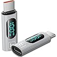 INICIO 100W PD Type C Adapter (1 Pack) USB C Male to Female Power Meter Tester with Digital Display for MacBook iPad Pro Air iPhone 16 15 Galaxy S24 S23 Pixel 8 7 & USB-C Devices