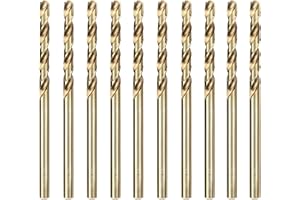 luwiscook M35 HSS Cobalt Bohrer Set 3mm 10-tlg. HSS Metallbohrer Professional Geschliffen Kobalt Spiralbohrer fur Edelstahl, Metall, Harte Stähle, Aluminium, Hölzern und Hartplastik
