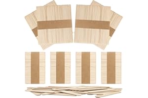 OWLKELA 400 au Total, Baton Bois, Batonnet Bois, Baton Glace, Combinaison de Deux Tailles - 114 mm * 9 mm * 2 mm, 64 mm * 9 mm * 2 mm, Couleur Primaire Bouleau - Batonnet en Bois, DIY