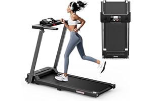 KEY2FUN Laufband für Zuhause, Laufbänder mit Griffstange, Citysports Laufband bis 8 km/h, 3.0HP Walking Pad Klappbar, Elektrisches Laufbänder mit LED Anzeige, Fitnessgeräte für Zuhause