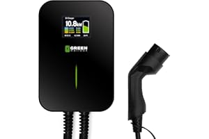 Green Wallbox Station de Recharge pour Voitures électriques EV PHEV/BEV (Câble de Type 2, 11kW (triphasé) | 16A)
