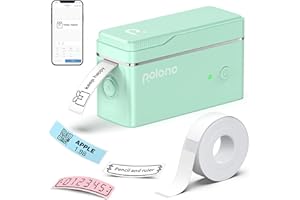POLONO Label Maker Machine, P31 Portable Bluetooth Label Printer Wireless Handheld Sticker Maker with Tape Mini thermal printer for Organizing Storage Barcode Office Home, Green