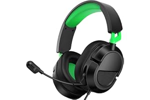 syndesmos Gaming-Headset für PS5, PS4, PC, Xbox, Nintendo Switch, Headset mit Mikrofon, Stereo-Surround-Sound Gaming Kopfhörer mit Kabel, Noise-Cancelling, 3,5 mm Over-Ear-Kopfhörer Schwarz+Grün