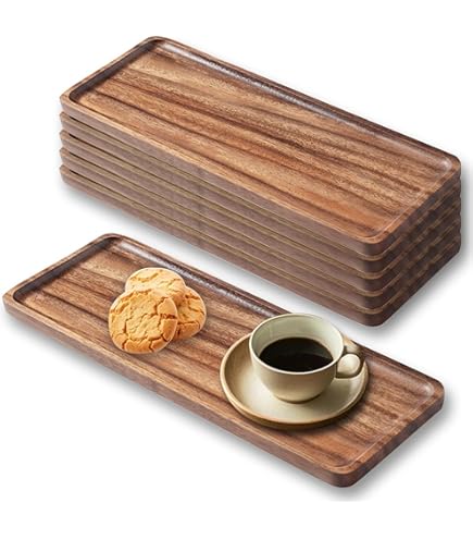 Plateau De Service En Bois D'acacia Avec Poignées Pour