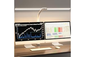 SKYLEO Lampara Escritorio - Flexo LED Escritorio - 24W Cuidado de los Ojos - Control Táctil - 5 Modos de Color X 11 Niveles de Brillo - 2400LM - Temporizador y Función de Memoria - Blanco