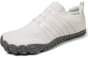 DAZFE Barfußschuhe Damen Herren Breite Barfuss Schuhe Laufschuhe Zero-Drop Sohlen Zehenschuhe Traillaufschuhe Leichte Atmungsaktiv Fitnessschuhe Komfort rutschfest Straßenlaufschuhe Unisex 36.5-46.5EU
