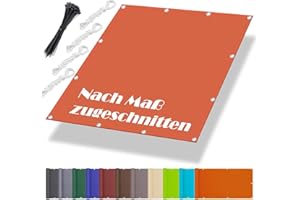 AIYAOO Awning Windproof 1.7 x 1.7 m, Waterproof Canvas, Shade Net with Eyelets Including Mounting Ropes, UV Protection, Weatherproof, for Garden, Patio, Balcony, Orange