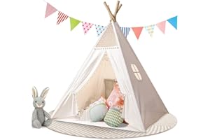 Cathpetic Teepee Play Tent for Kids Baby,Kids Playhouse for Boys and Girls,Picnic Tent Children,Princess Prince Castle,Multifunction Tents Indoor Outdoor Equipped with Installation Accessories