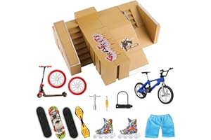 Waysroma Finger Skateboard Rampe 17PCS Skatepark Kit Mini Finger Skateboards mit Rampen und Zubehör Set Griffbretter Ultimative Parks Fingerboards Skate Park Fingerspitzenbewegung für Kinder