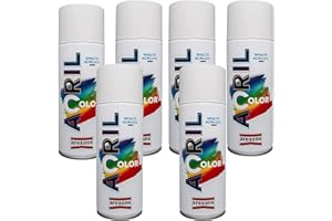 REITANO GROUP Vernice spray confezione 6 pezzi bomboletta smalto acrilico valvola autopulente per tutte le superfici arexons (Nero Opaco)