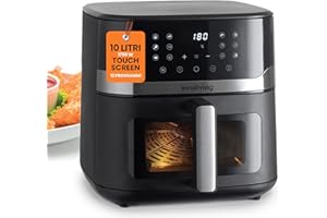 Innoliving Friggitrice ad Aria Digitale 10 Litri INN-892 con 12 Programmi Preimpostati, Touch Screen e Pannello Digitale, Finestra di Controllo e Luce Interna, Potenza 1800W