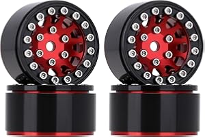 INJORA 1.0 Llantas de Rueda RC Llantas de Metal Beadlock Llantas para Todos los Accesorios de actualización de Coche de 1/24 Escala Axial SCX24 Deadbolt RC Crawler (Negro y Gris)