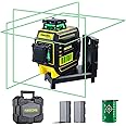 Firecore Laser Level, self-Leveling Laser 3x360 Degrees Green, line Laser with Magnetic Laser Mount, Construction Laser with 2 Li-Ion Batteries and Toolbox (F94T-XG)