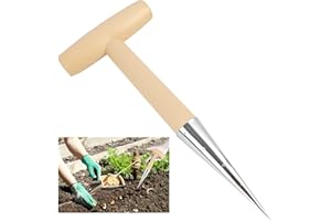 ECEOTHSY Strumento Per Piantare Bulbi in Acciaio Inossidabile Con Manico Ergonomico – Set Per La Semina Di Semenze E Bulbi Da Giardino, Per Creare Fori Di Dimensioni E Profondità Ottimali