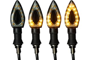 BUYSOW 4pz Indicatori di Direzione Universali per Moto, Frecce LED 12V Segnale di Direzione Completi, Approvati per Moto con Indicatore Luminoso dell'acqua Corrente per Motociclo Scooter Bicicletta Elettrica