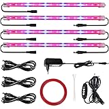 Roleadro LED Pflanzenlampe 40w Pflanzenlicht Pflanzenleuchte mit Timer 3H/6H/12H Heillgkeitsstufen 4Pcs Strip Wachsen licht W