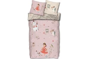 ‎SKYBRANDS SkyBrands Bettwäsche Prinzessin 135x200 [mit Beutel] Einhorn Mädchen Bettwäsche Baumwolle 2 TLG. 1x Bettbezug 1x Kissenbezug