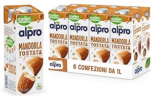 ALPRO CLASSICO, Bevanda Alla MANDORLA, Alternativa Vegetale al Latte, Naturalmente Senza Lattosio, con Vitamine B2, B12 E D2, E - 8 confezioni x 1 Litro