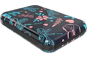 Renimove Tarjetero Mujer Elegante de Aluminio con Seguridad RFID Alta Capacidad Resistente al Desgaste diseño Moderno libelula