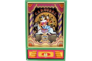 LUTÈCE CRÉATIONS Caja de música / caja musical animada de madera sobre el tema del circo con payaso en un caballo de carrusel y mecanismo musical de resorte de 18 notas - El Danubio azul (Johann Strauss)