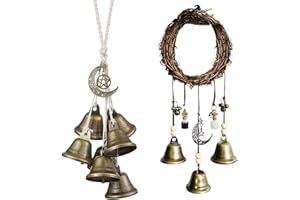 HITJK 2 PCS Witch Bells, Witchcraft Supplies for Spiritual Protection, Unique Hanging Bells for Home, Witchcraft Decor and Witch Gifts