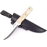 JEO-TEC Nº18 Coltello da Caccia Outdoor Sopravvivenza Campeggio Pesca Arrampicata - Lama in Acciaio Sandvik 14c28N Scandi - F
