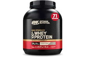 Optimum Nutrition Gold Standard 100% Whey Proteinpulver,2.27 kg | Cookies and Cream,71 Portioner,24g Protein, BCAA, Lågt sockerinnehåll, Främjar Muskeltillväxt och Återhämtning