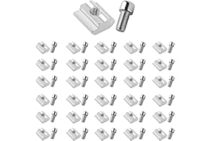 KKVOGMLE 60 Stück Nutensteine Schrauben M5 Set, T-Nut Kohlenstoffstahl Nutenstein für Profil M5, Aluprofil, Aluschiene, Innensechskantschraube Steckverbindersatz für Aluminiumprofil-Extrusionsschlitz