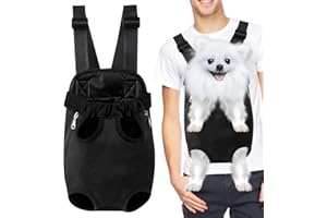 DUOZOANZ Trasportino Cani Zaino Cani Borsa Cane Piccola Taglia,Borsa in Tela Traspirante con Fori per il Fissaggio Preciso Degli Arti, Adatta a Piccoli Animali Domestici da 2,5 a 3,5 KG, Nero