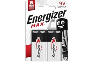 Energizer Max Pila - Batteria 9V Alcaline (pacco da 2) - per rilevatori antincendio, rilevatori di fumo - 10 anni di conservazione - 100% imballaggio riciclabile