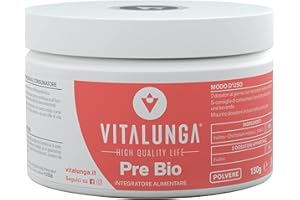 VITALUNGA HIGH QUALITY LIFE Inulina In Polvere - 100% Fibra Prebiotica di Inulina da Cicoria Vegan Senza Glutine Migliora la Vitalità e Funzionalità Intestinale 150g Vitalunga