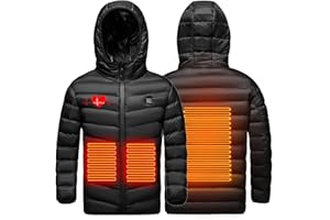 YAOJIWANG Niños Chaqueta Calefactable Chaleco calefactable para niños USB Chaquetas Calefactables Térmico Chaqueta de Plumas Calefactor 3 Zonas Calefactor Temperatura Ajustable para Invierno al Aire Libre Esquí