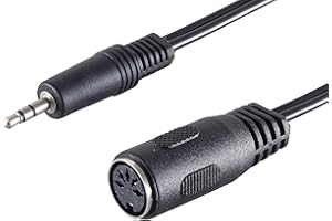 1aTTack.de 1 x 0,2 m wtyczka jack 3,5 mm stereo na 5-biegunowe gniazdo kostkowe DIN wysokiej jakości kabel przejściowy audio zalewana wtyczka niklowane styki idealne do instrumentów muzycznych HiFi