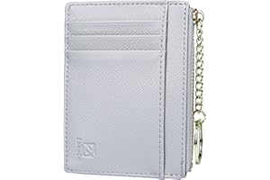 Tarjetero para Tarjetas de Crédito Mujer, ZhaoCo Cartera Corta Mujer Cuero PU Billetera Mujer Pequeño Monederos Cartera Tarjetero con Cremallera y Llavero